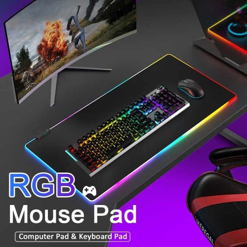 LED Gaming Mouse Pad - 400x900x3mm, 7 Colors, Micro USB, Non-Slip