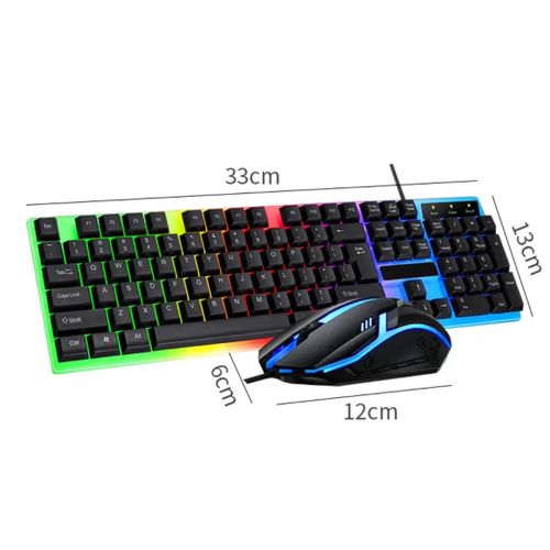 Wired silent Gaming Keyboard, gaming keyboard for computer laptop, RGB backlit Membrane mechanical style gaming keyboard and mouse compo