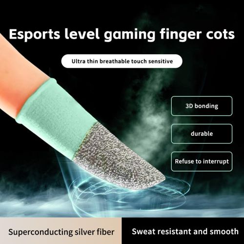 4 pcs Carbon Fiber Fingers Sleeve Anti Sweat Gamer Finger Covers for All Touchscreen (2 Pair)