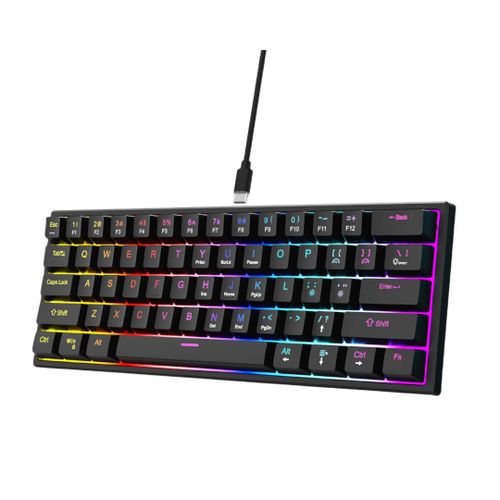 Hot Swappable RGB Backlit 60% Gaming Keyboard, Mechanical Type C Mini Gaming Keyboard Blue Switches Mechanical Keyboard For Computer Gamers
