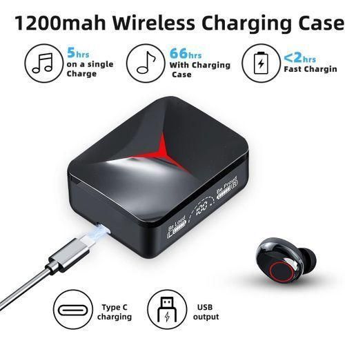 M90 Wireless Earbuds Bluetooth 5.3 - Waterproof, 600mAh Battery, 66H Playtime