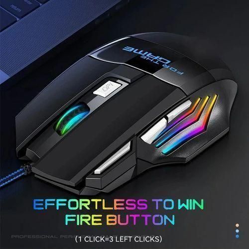 Wired Gaming Mouse 7 Functional Keys RGB Light For Game