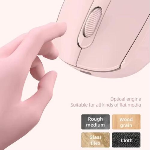 Wireless Pink Dual-Mode Rechargeable Mouse - 1600 DPI, USB & Bluetooth
