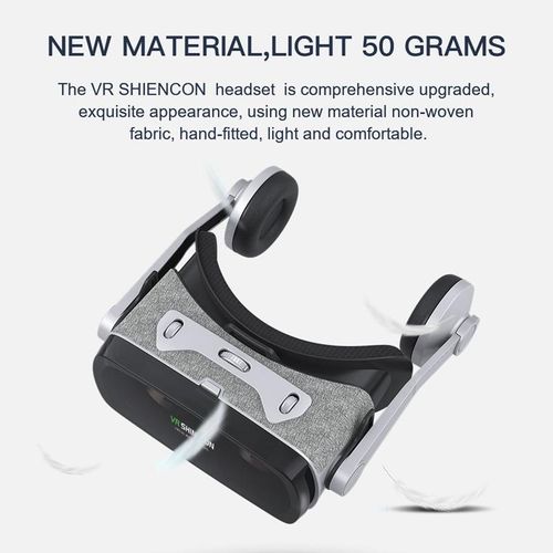 VR Shinecon DS0043H 3D Virtual Reality Glasses - Grey, Adjustable IPD, FOV 100-110°