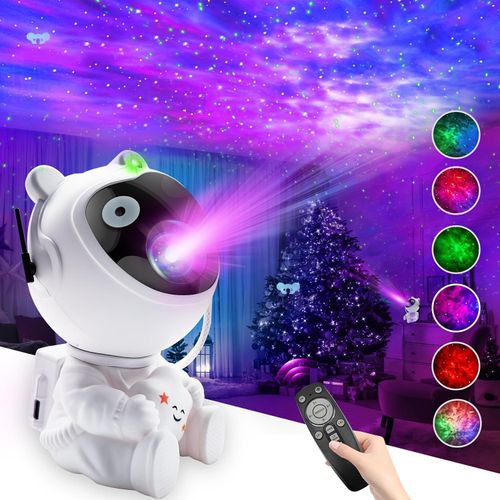 Little Bear Astronaut Starry Sky Projector Light, Space Night Light