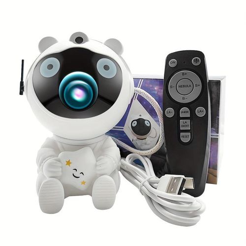 Little Bear Astronaut Starry Sky Projector Light, Space Night Light