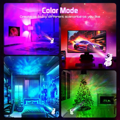 Little Bear Astronaut Starry Sky Projector Light, Space Night Light