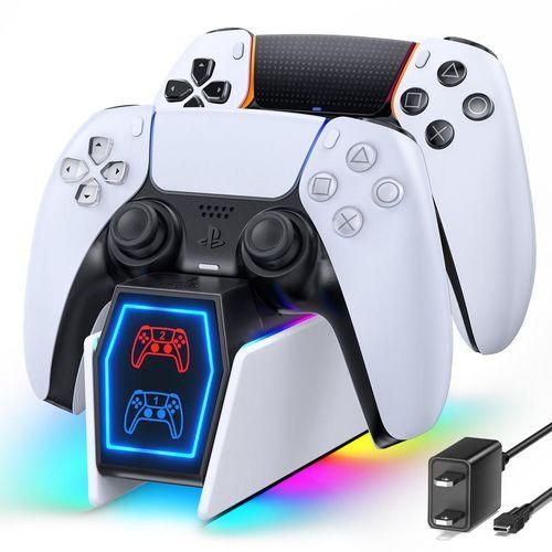 PS5 RGB Controller Charging Station - Fast Charger Dock with LED Indicator