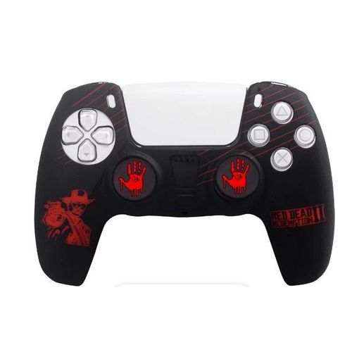 PS5 Controller Silicone Case Cover-Red Dead Redemption 2 Edition 2 Thumb Caps