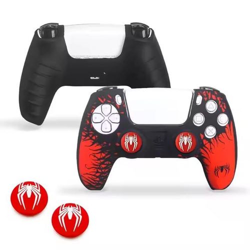 PS5 Controller Silicone Case Cover-Spiderman 2 Edition Wth 2 Thumb Caps