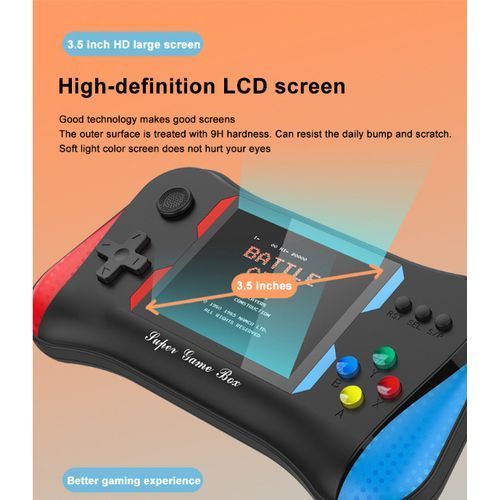 Portable Video Game Console, 3.5 Inch, High Definition, Large Retro Screen, With 500 Games