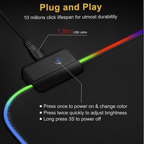 RGB Led Computer Keyboard Game Mouse Pads 800x300x3mm