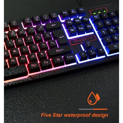 Wired silent Gaming Keyboard, gaming keyboard for computer laptop, RGB backlit Membrane mechanical style gaming keyboard and mouse compo