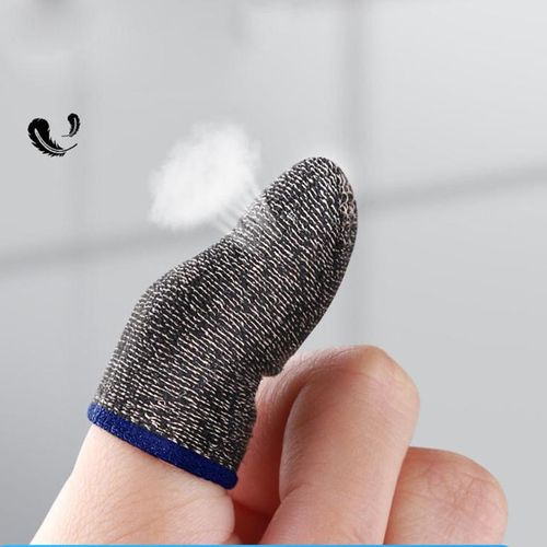 4 pcs Carbon Fingers Sleeve Anti Sweat Gamer Finger Covers for All Touchscreen (2 Pair)