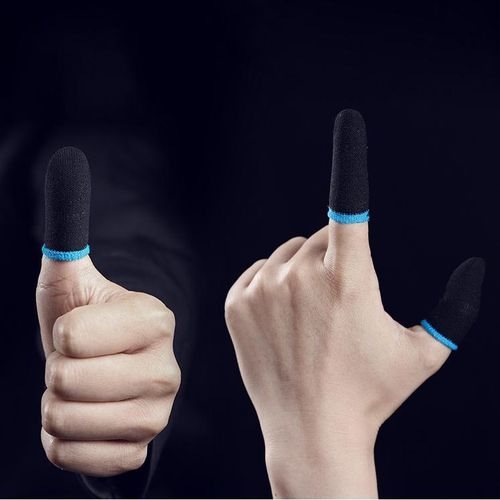 4 pcs Carbon Fingers Sleeve Anti Sweat Gamer Finger Covers for All Touchscreen (2 Pair)