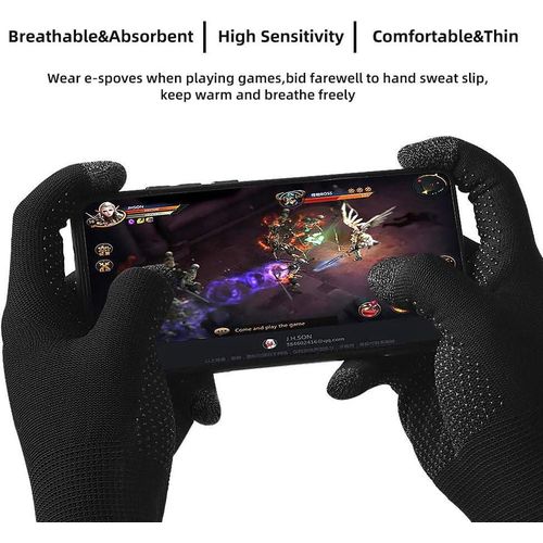 Black Gaming Gloves - Anti-Sweat Finger Sleeves for Mobile Devices