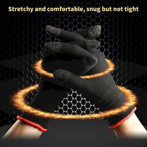 Black Gaming Gloves - Anti-Sweat Finger Sleeves for Mobile Devices