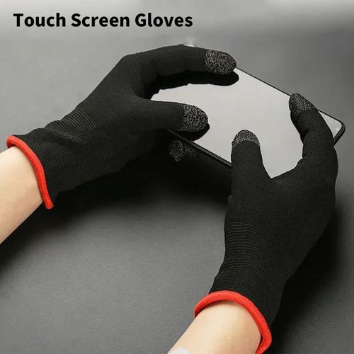 Black Gaming Gloves - Anti-Sweat Finger Sleeves for Mobile Devices