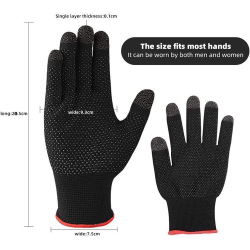 Black Gaming Gloves - Anti-Sweat Finger Sleeves for Mobile Devices