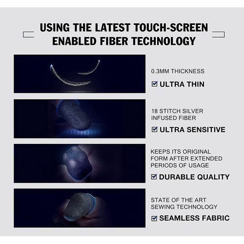 Gaming Finger Sleeves - Anti-Sweat, Nano Fiber, Black, Ultra Thin