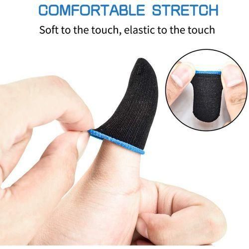 Gaming Finger Sleeves - Anti-Sweat, Nano Fiber, Black, Ultra Thin