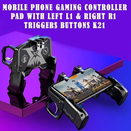 Mobile Gaming Controller Pad - Black, Ergonomic Design, Metal Triggers