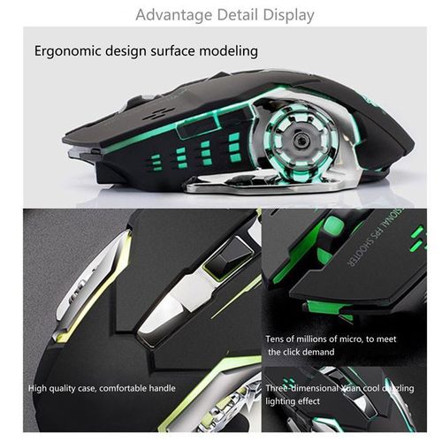 Wireless 2.4G Mouse Rechargeable 5.2 Bluetooth Silent Mouse