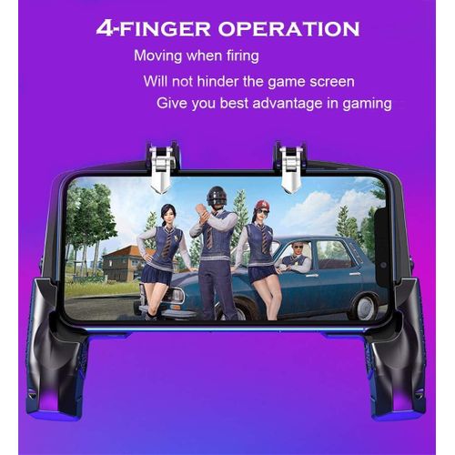 Mobile Gaming Controller Pad - Black, Ergonomic Design, Metal Triggers