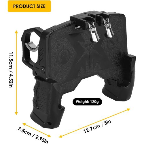 Mobile Gaming Controller Pad - Black, Ergonomic Design, Metal Triggers