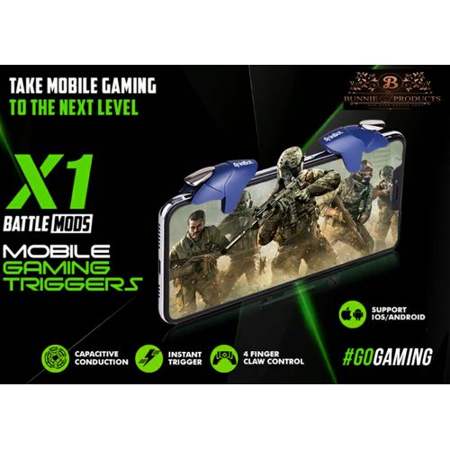 X1Trgg Mobile Gaming Triggers - Blue, ABS, Capacitive, 4.2x3.0x2.6cm