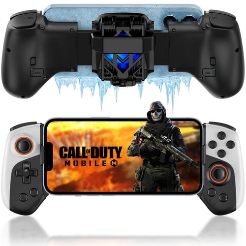 Mobile Phone Gaming Controller - Black, Compatible with iPhone/Android, Cooling Fan, RGB Lighting