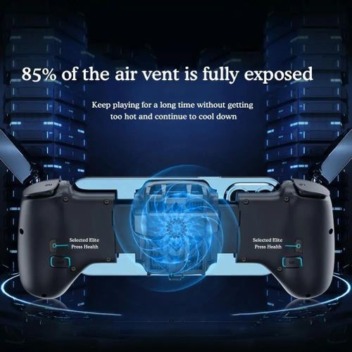 Mobile Phone Gaming Controller - Black, Compatible with iPhone/Android, Cooling Fan, RGB Lighting