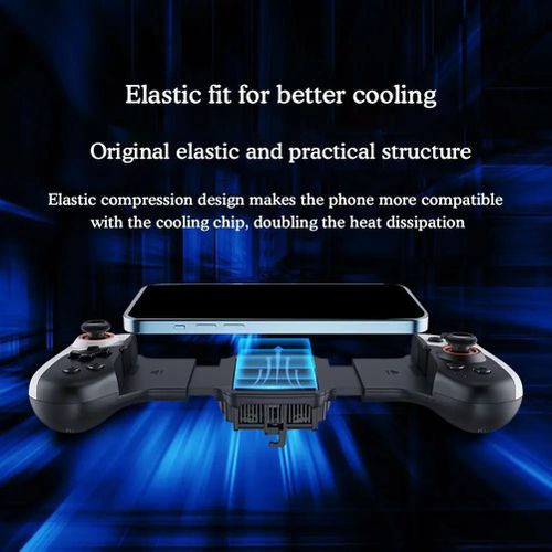 Mobile Phone Gaming Controller - Black, Compatible with iPhone/Android, Cooling Fan, RGB Lighting