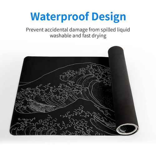 Extended Gaming Mouse Pad - Black Lycra & Rubber, 60x30cm, Non-Slip, Anime Design
