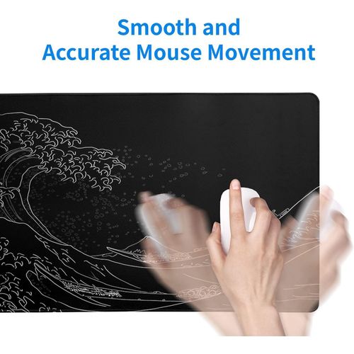Extended Gaming Mouse Pad - Black Lycra & Rubber, 60x30cm, Non-Slip, Anime Design