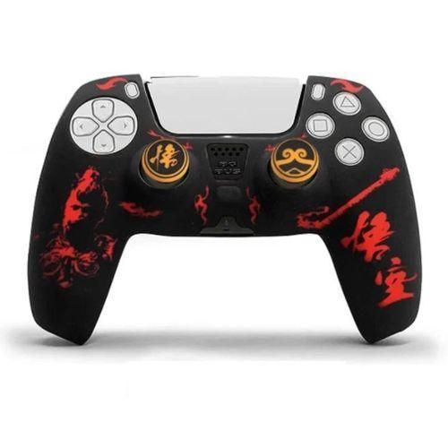 PS5 Controller Silicone Case Cover-Black Myth Wukong Wth 2 Thumb Caps