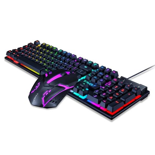 TF200 wired gaming keyboard and mouse with LED lights mechanical feel backlit PC gaming keyboard compo