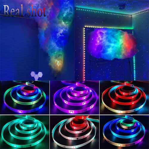 15M 5V RGB LED Strip Lights 12LEDs/Meter 5050RGB Light Strip LED Tape Light Remote Control Adjustable Brightness Timing