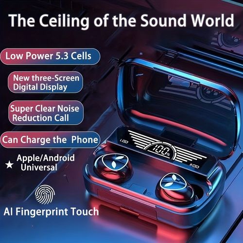 Wireless Bluetooth Earphone Digital Power LED Display