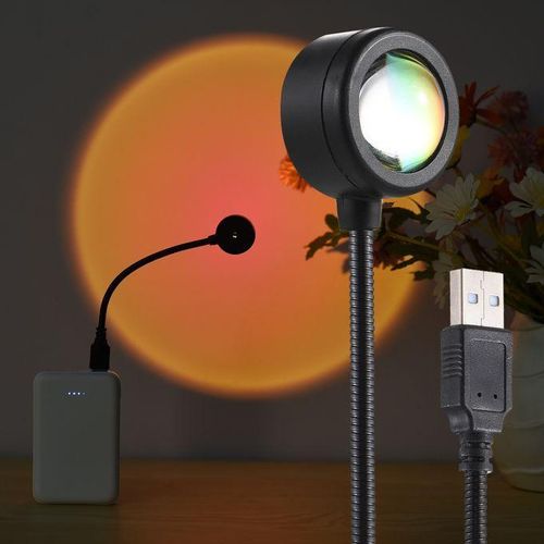 360° Rotatable Sunset Lamp Projector - 7 Color ABS Decorative Light, 19cm