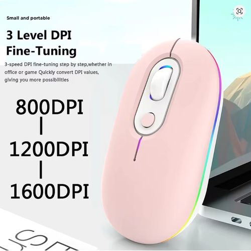 Wireless Bluetooth Dual-Mode Rechargeable Mouse - Black, 1600 DPI, Ergonomic Design