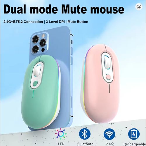 Wireless Bluetooth Dual-Mode Rechargeable Mouse - Black, 1600 DPI, Ergonomic Design