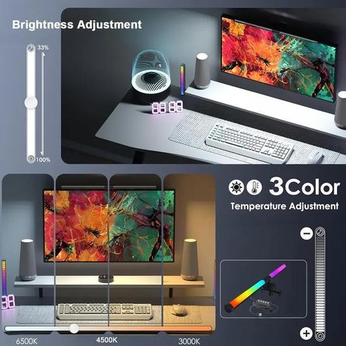 Smart monitor light strip with RGB backlight, no screen glare, eye protection suitable for home and office use.