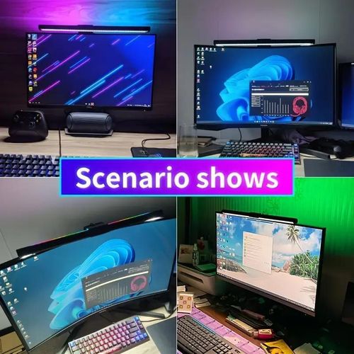 Smart monitor light strip with RGB backlight, no screen glare, eye protection suitable for home and office use.