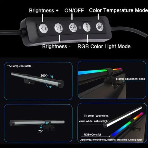 Smart monitor light strip with RGB backlight, no screen glare, eye protection suitable for home and office use.