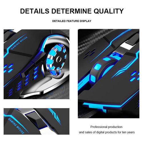 2.4G + Bluetooth 5.0 Wireless Gaming Mouse - Rechargeable, Silent Click, 2400 DPI Adjustable, RGB Ergonomic Mice for PC/Laptop