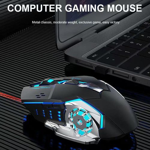 2.4G + Bluetooth 5.0 Wireless Gaming Mouse - Rechargeable, Silent Click, 2400 DPI Adjustable, RGB Ergonomic Mice for PC/Laptop