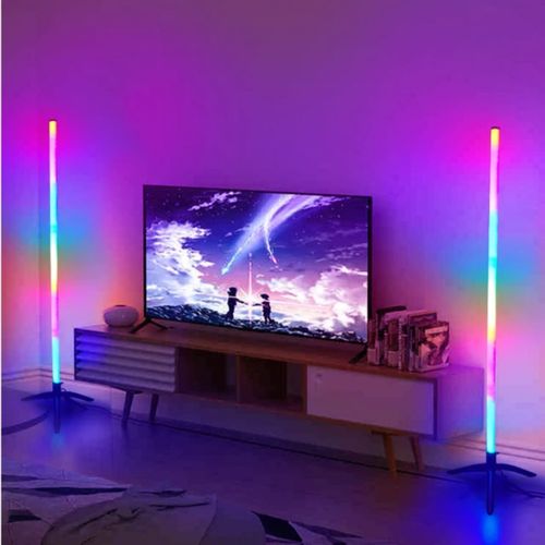 110CM White LED RGB Floor Lamp - App & Remote Control, Music Sync, Modern Design