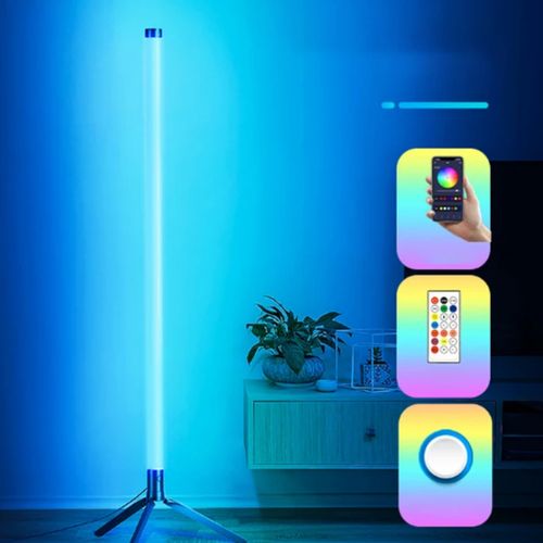 110CM White LED RGB Floor Lamp - App & Remote Control, Music Sync, Modern Design