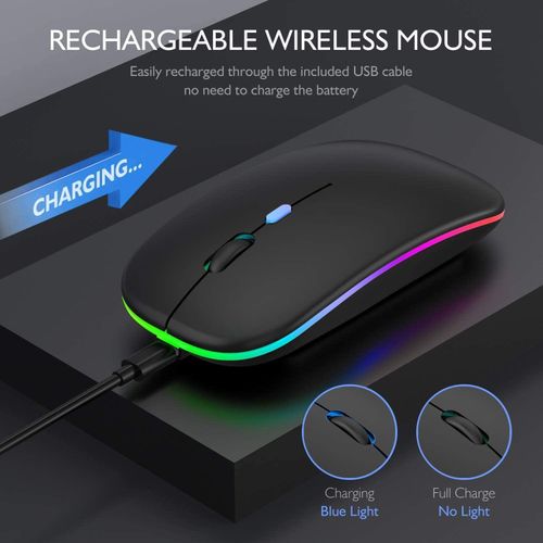 2.4G Bluetooth Dual Mode Rechargeable Wireless Mouse Black